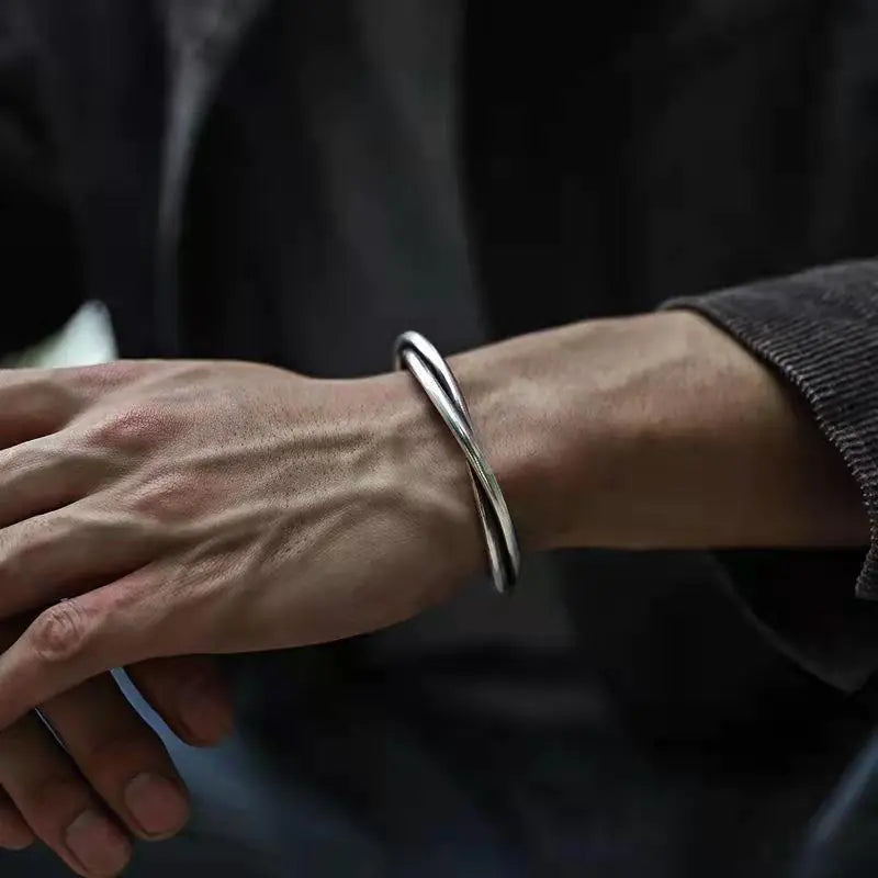 "Handmade Retro Twisting Bracelet for Men"
