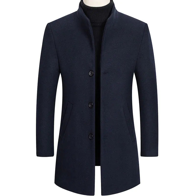Medium Length Wool Coat for Men