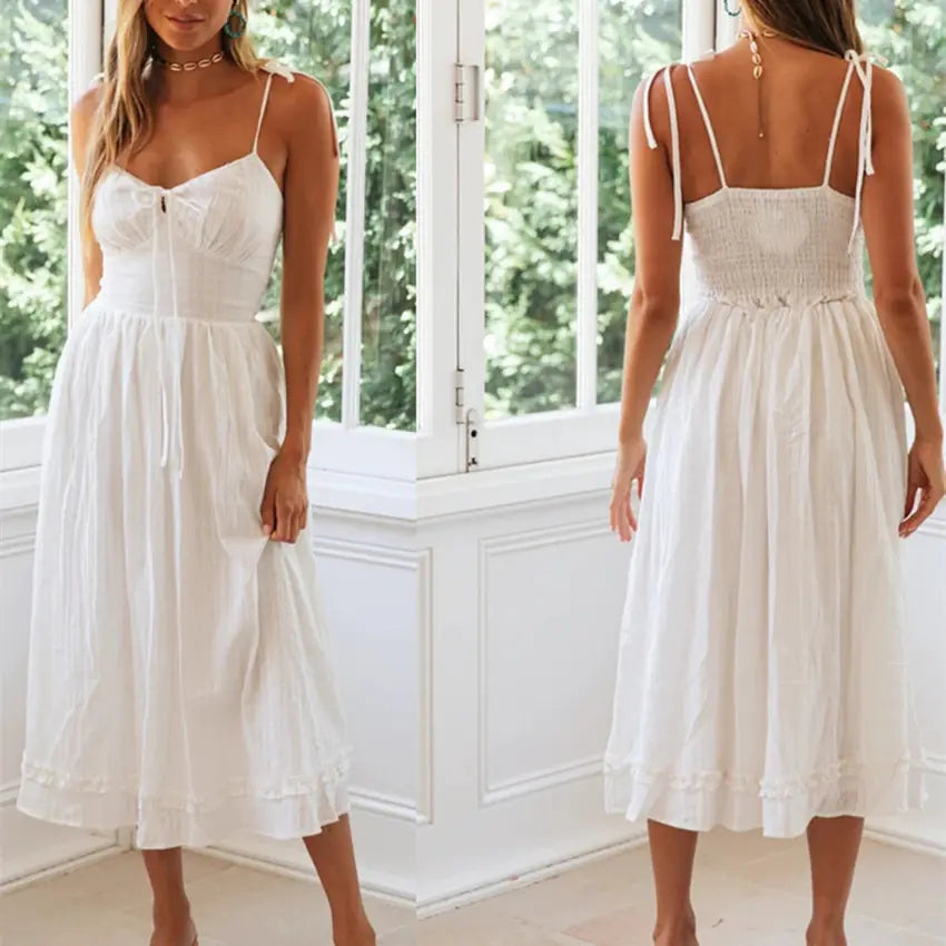 V-Neck Large Swing Fashion Sling Dress