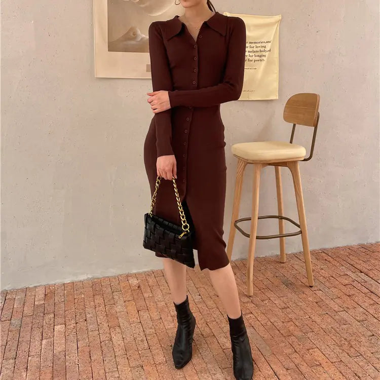 Knee-length Split Dress for Women