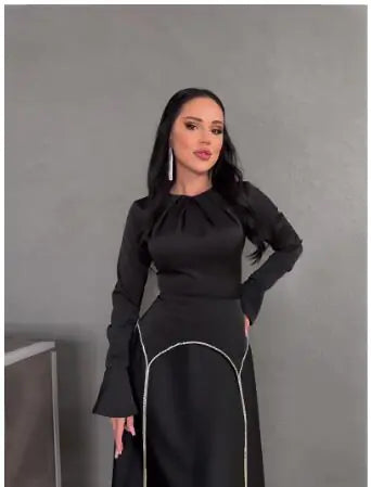Slim-fit Mop Dress for Women in Large Size