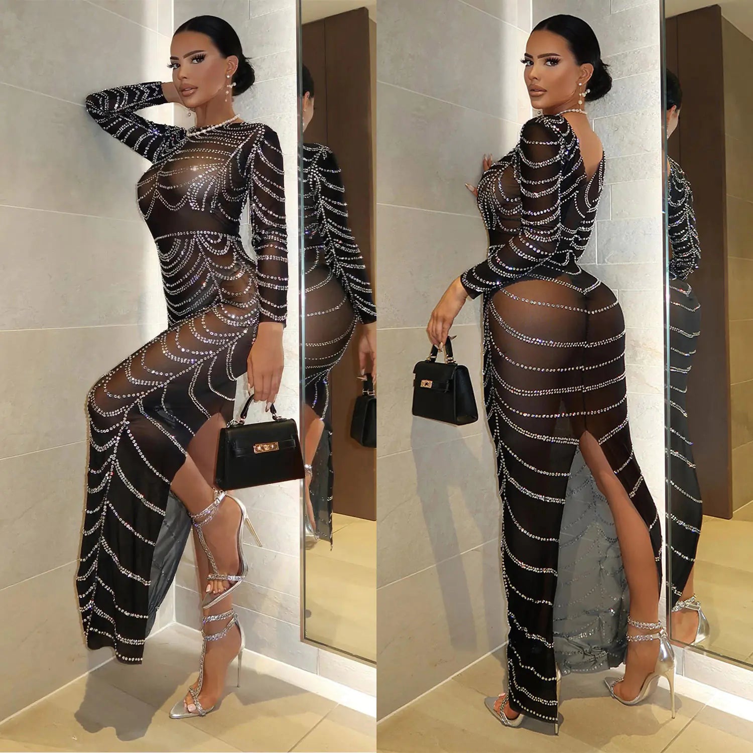 Slim Fit Long Sleeve Dress for Women